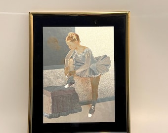 Vintage Ballerina Wall Hanging, Ballet Art, Holographic Art