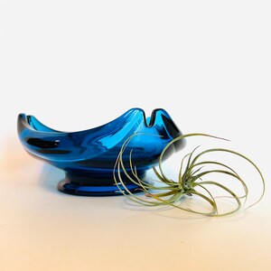 Viking Aquamarine Blue Glass Ashtray: MCM Decor