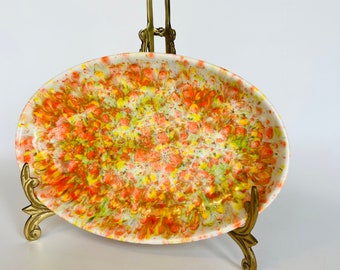 Outstanding Orange Speckled Mod Catchall Dish