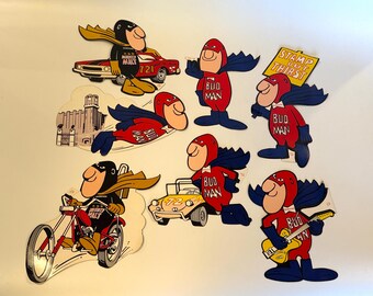 Vintage Budman Sticker: Budweiser Beer, Mighty Malt Special