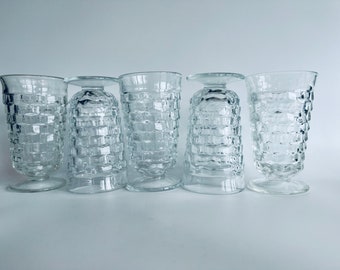 5 Indiana Glass Highball Pedestal Glasses