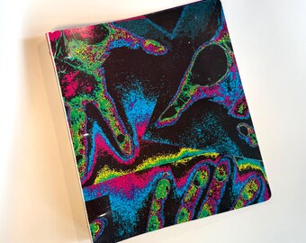 Vintage 1990s Blacklight Psychedelic Ring Binder