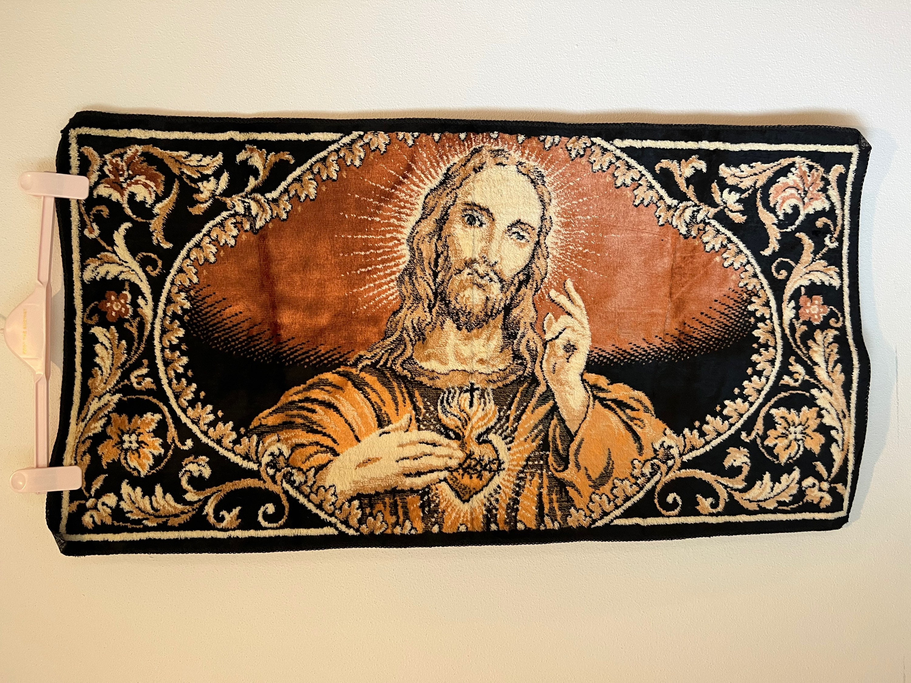ラグ・カーペット unknown vintage Jesus Christ tapestry ラグ・カーペット unknown vintage Jesus Christ tapestry ラグ