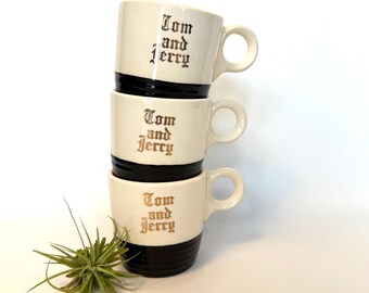 Antique Tom & Jerry Mugs: Vintage Art Deco Set of 3