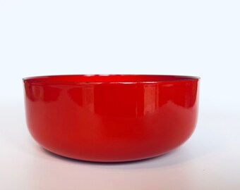 Vintage Finnish Enamel Red Bowl - 8"