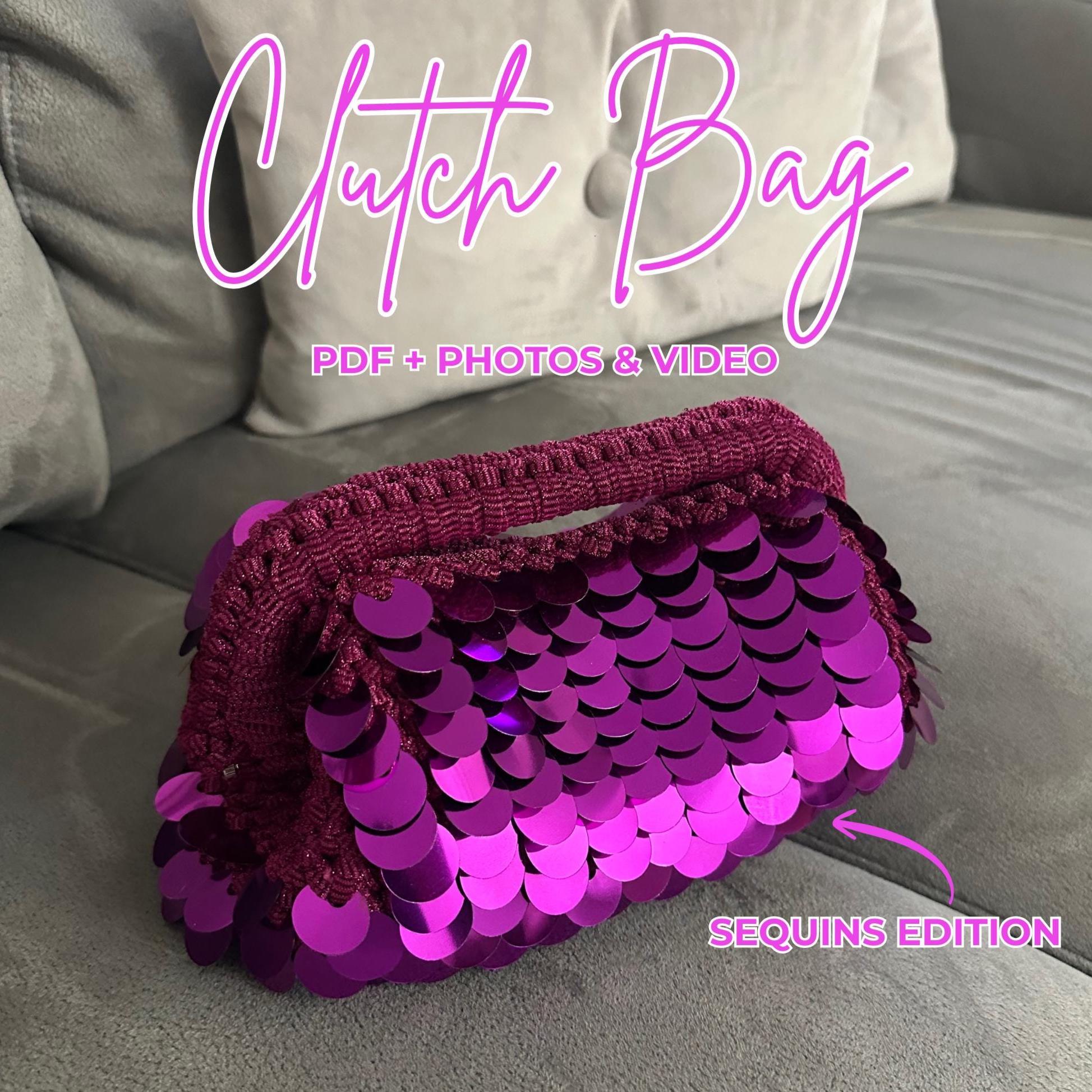 40 Crochet Clutch Bags with Fringe, Wristlets, and Granny Squares 7 Crochet Sequin Clutch Bag Pattern: Beginner-Friendly