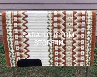 Western Show Saddle pad for horse on fully copper metallic color western show saddle pad Wool Saddle pad 100% New Zealand Wool