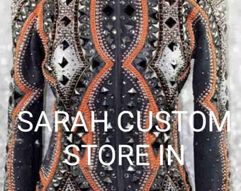jacket with Saddle pad Western women show jacket Western Custom Rodeo Queen Showmanship jacket