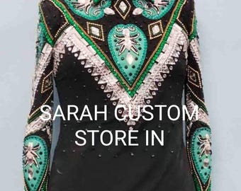 Jacket with SaddlepadWestern women show jacket Western Custom Rodeo Queen Showmanship jacket