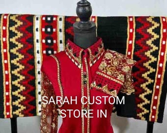 Western Show Shirt with matching saddle pad showmanship shirt horsemanship shirt