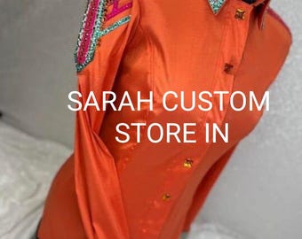 Retro Shirts . Western women show shirt Shirt with Saddle pad