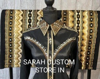 Retro Shirts . Western women show shirt Shirt with Saddle pad