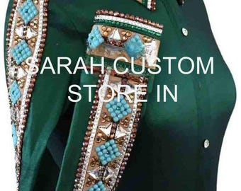 Taffeta Retro Shirts . Western women show shirt Western Pleasure Show Shirt & Women Rail Shirt, Western Shirt , Showmanship,