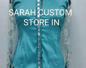 Western Show Shirt with matching saddle pad showmanship shirt horsemanship shirt