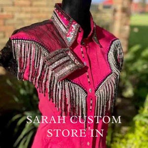 Retro Shirts . Western women show shirt Western Pleasure Show Shirt & Women Rail Shirt, Western custom Rodeo Queen Show Shirt , Showmanship