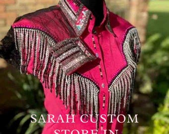 Retro Shirts . Western women show shirt Western Pleasure Show Shirt & Women Rail Shirt, Western custom Rodeo Queen Show Shirt , Showmanship