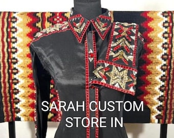 Retro Shirts . Western women show shirt Shirt with Saddle pad