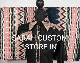 Shirts with saddle pad . Western women show shirt.Equestrian Show Shirt.Western Custom Rodeo