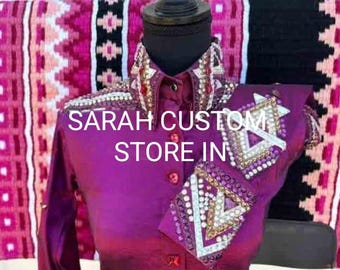 Retro Shirts . Western women show shirt Shirt with Saddle pad