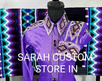 Western Show Shirt with matching saddle pad showmanship shirt horsemanship shirt