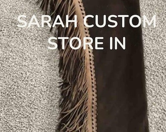 Fringed Chap Custom made chap hand made chap Leather Western Chaps Custom chap Made with High Quality Soft Leather..