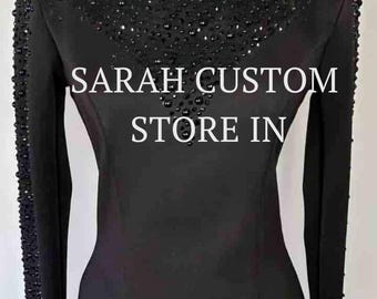 Black Western show shirt -Horse rading shirt Western Custom Rodeo Queen,Showmanship, Horsemanship , Western Pleasure Show Shirt & Women Rail