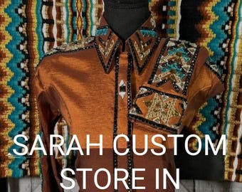 Retro Shirts . Western women show shirt Shirt with Saddle pad