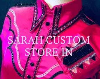 Retro Shirts . Western women show shirt Western Pleasure Show Shirt & Women Rail Shirt, Western custom Rodeo Queen Show Shirt , Showmanship,