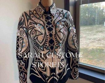 Western women show jacket Western Custom Rodeo Queen Showmanship jacket.Show clothing showmanship jacket.