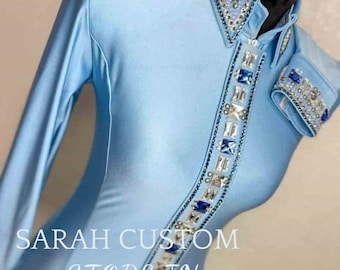 Sky blueRetro Shirts . Western women show shirt