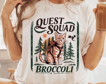 Camiseta de brócoli del escuadrón Storm Quest de Comfort Colors® Onyx, camiseta del gato brócoli, camiseta de fan de Ridoc Romantasy, camiseta de jinete de dragón, regalos para ratones de biblioteca
