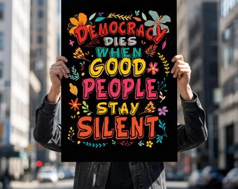 Protect Democracy Protest-Schild, Kein König-Kundgebung-Tag-Protest-Schild, Anti-Trumpf, politisches Aktivisten-Plakat, Kundgebungsschild, widerstehen dem Faschismus-Plakat