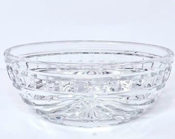 Cuenco ovalado de cristal "Overture" de Waterford: plato de cristal tallado de 18 cm, vintage de Irlanda