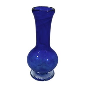 Signed Dave Kendall Cobalt Blue Art Glass Vase - Dated 1995