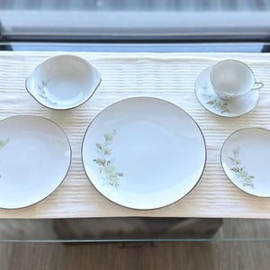 Noritake “Soroya” China Set – 46 Pieces | Pattern #6853 | Japan 1967–1976 | Platinum Rim Porcelain | Service for 7 Plus Bowls