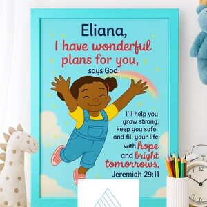 Jeremiah 29:11 Inspiration/Scripture Frame Art Decor for kids room-gift