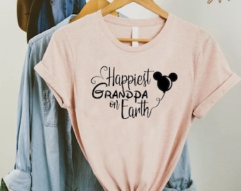 Happiest Grandpa on Earth Shirt, Disney Grandpa Shirt, Matching Family Disney Tee, Grandpa Gift, Cute Disney Vacation Shirt
