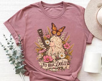 Dolly Tribute Shirt, Butterfly Music Gift, Country Fan Gift