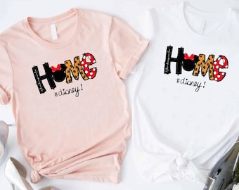 Disney Home Shirt, Minnie Mouse Bow Tee, Cute Leopard Dot Park Shirt, Magical Vacation Outfit, Disney Lover Family Matching Tee