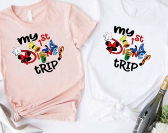 My 1st Disney Trip Shirt, First Disney Vacation Tee for Kids, Cute Character Icon T-Shirt, Magical Family Travel Outfit, Toddler Park Shirt