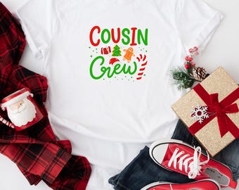 Cousin Crew Christmas Shirt, Family Matching Holiday Tee, Cute Christmas T-Shirt, Festive Cousin Gift Idea