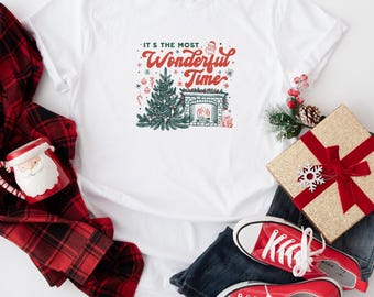 It’s The Most Wonderful Time Shirt, Christmas Graphic Tee, Cozy Holiday T-Shirt, Festive Winter Gift Idea