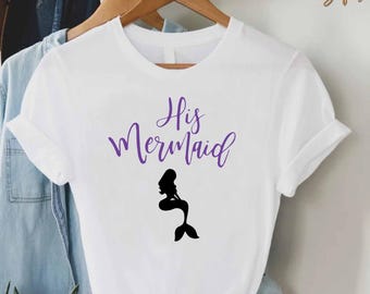 Her Pirate His Mermaid Matching T-Shirt, Couples Pirate Mermaid Shirt, Funny Vacation Tee, His And Hers Disney Cruise Shirt, Beach Trip Gift