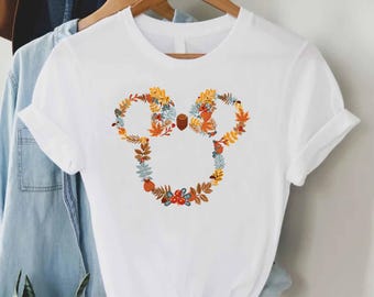 Fall Food Mouse Head Shirt, Autumn Disney Snacks Tee, Cute Park Food Graphic T Shirt, Halloween Theme Top, Cozy Autumn Disney Shirt