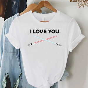 I Know Lightsaber Shirt, Star Wars Graphic Tee, Sci Fi Nerdy T Shirt, Funny Geek Gift, Jedi Fan Top, Unique Star Wars Couple Shirt
