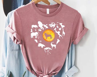 Lion King matching shirts, father son outfits, safari family t shirts, jungle animal graphic tee, daddy and me shirts