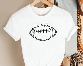 Minimal Football Gameday Shirt, Hand Drawn Sports Tee for Fans, Trendy Game Day Apparel for Tailgate Season and Weekend Stadium Style Lovers