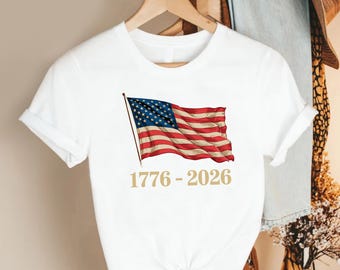 American Flag 1776 2026 Shirt, Historic USA Banner Design, Independence Era Style, Patriotic Heritage Tee, Freedom Anniversary Apparel