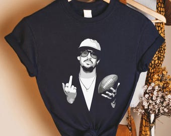 street rebel football shirt, bold attitude graphic tee, urban sports culture statement print