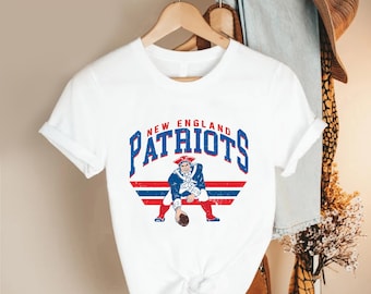 Patriot Mascot Football Shirt, Vintage Grid Iron Player Graphic Tee, Boston Fan Apparel